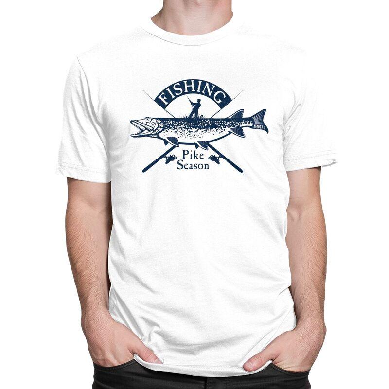 Custom Pike Fishing T Shirt Men Short Sleeves Pure Cotton Tshirt Fisherman Fish Tees Streetwear Tshirts