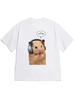 2026 Funny Hamster Meme Graphic Tshirt Cute Kpop Hamster Headphones Novelty Tee Casual Loose Fit Short