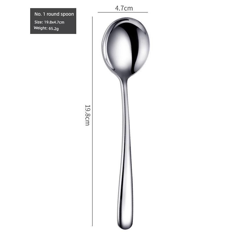German Spoon 316 Stainless Steel Spoon for Home Use, High-End Exquisite Dining Spoon, High Aesthetic Value, Long Handle, Deep Soup Spoon