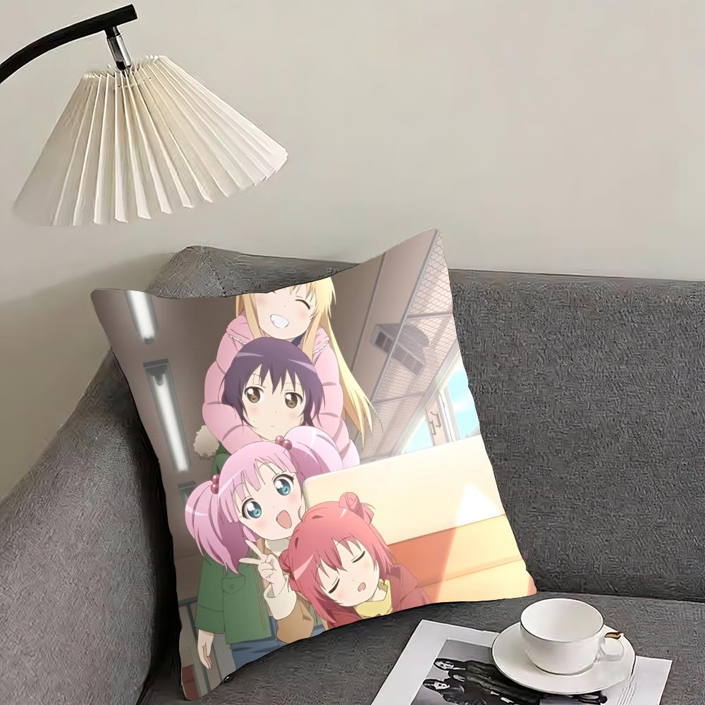 Yuru Yuri Cushion Cover Reversible Plush Pillow Cover – For Car, Sofa, Bedroom, Perfect As a Gift.