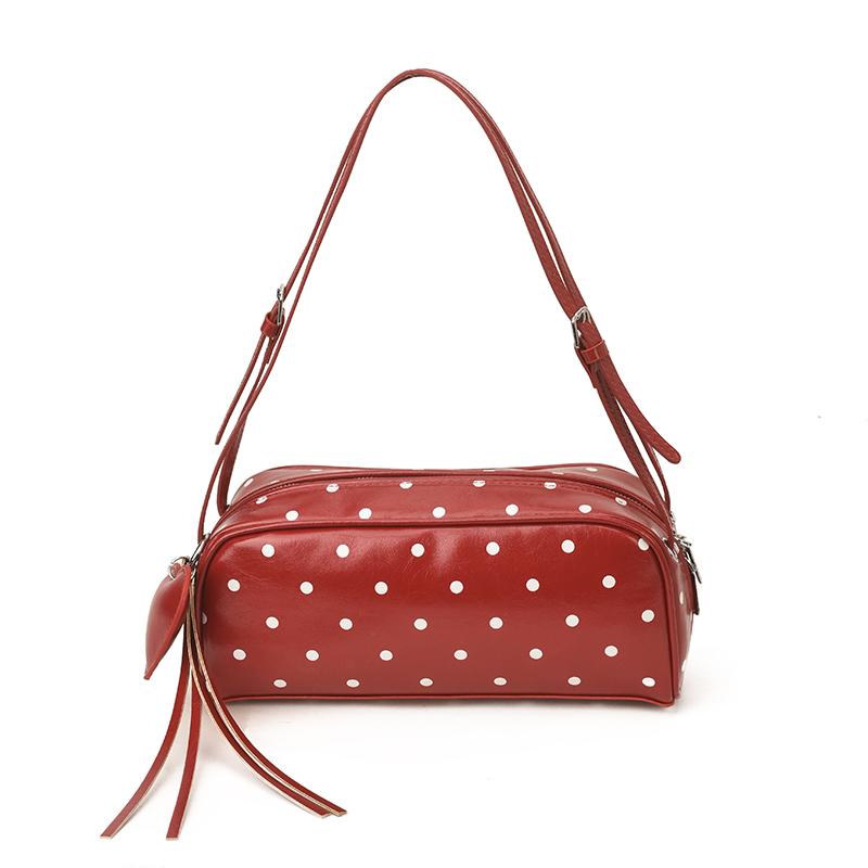 Frühlings-PU-Punkte Herzförmiger Anhänger Umhängetaschen Taschen Hohe Qualität Süße Handtaschen mit Obergriff Exquisite Vielseitige Mode Umhängetaschen