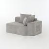 Comfortable 2-Person Sofa without Assembly, Soft Sofa with Cushions & Side Pockets, with Side Pockets, Grey