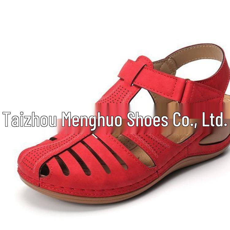 Women's 2020 Wedge Sandals - European & American Style, Casual, Large Size, Solid Color Stitching