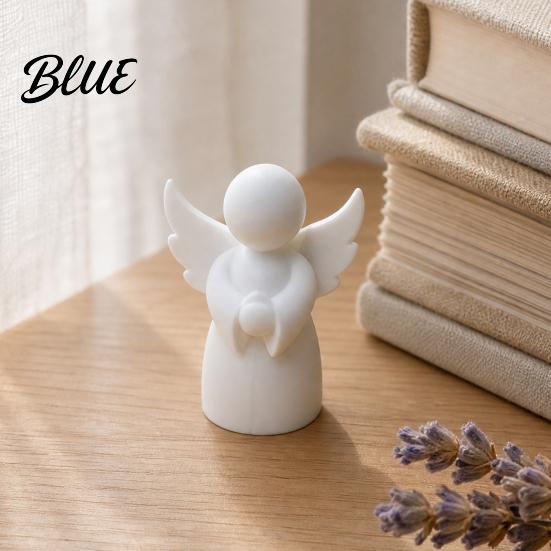 Spiritual Home Decoration 3D Printed Angel Figurine, Little White Guardian Statue, Mini Statue Healing Winged Figure for Desktop Shelf Decor Bookshelf