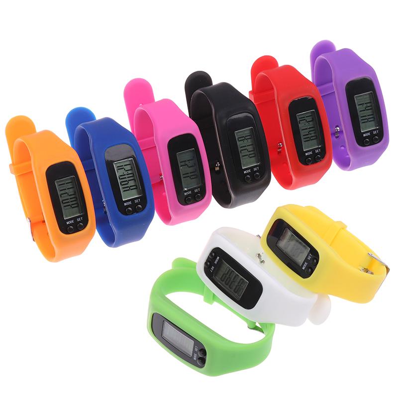 Led Pedometer Bracelet Step Counter Watch 12/24H Time Display Step Counter Watch Silicone Step Tracker Fitness Watch