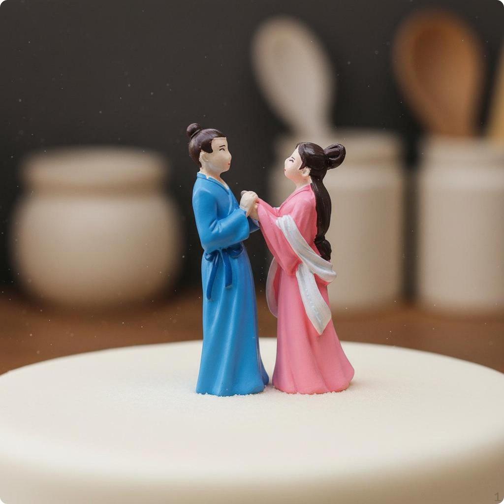 Couple Figurine Cute Design Miniature People Figures Handmade Fairy Garden Miniatures for Potted