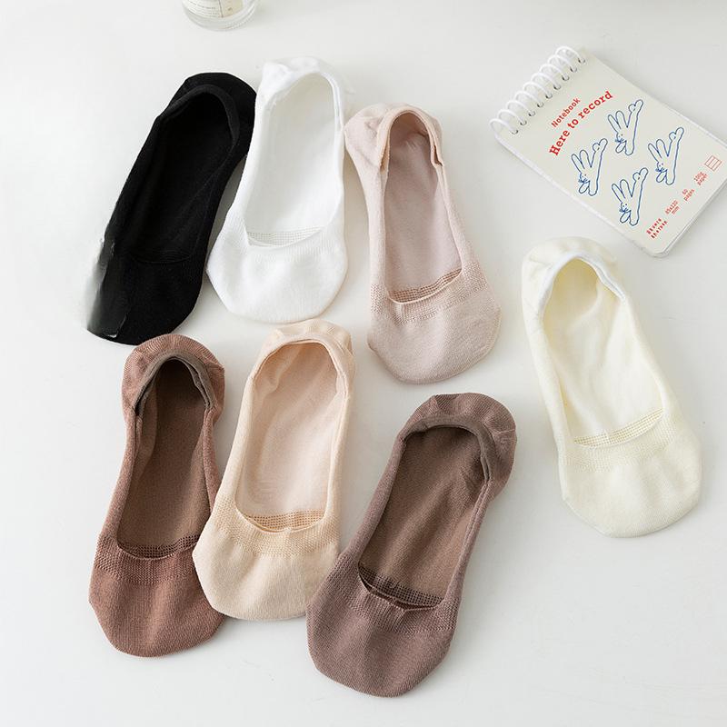 Invisible Socks, Summer Thin Women's Cotton Socks, Solid Color Boneless Socks, Anti-pilling Shallow Mouth Boat Socks, Short Cotton Socks