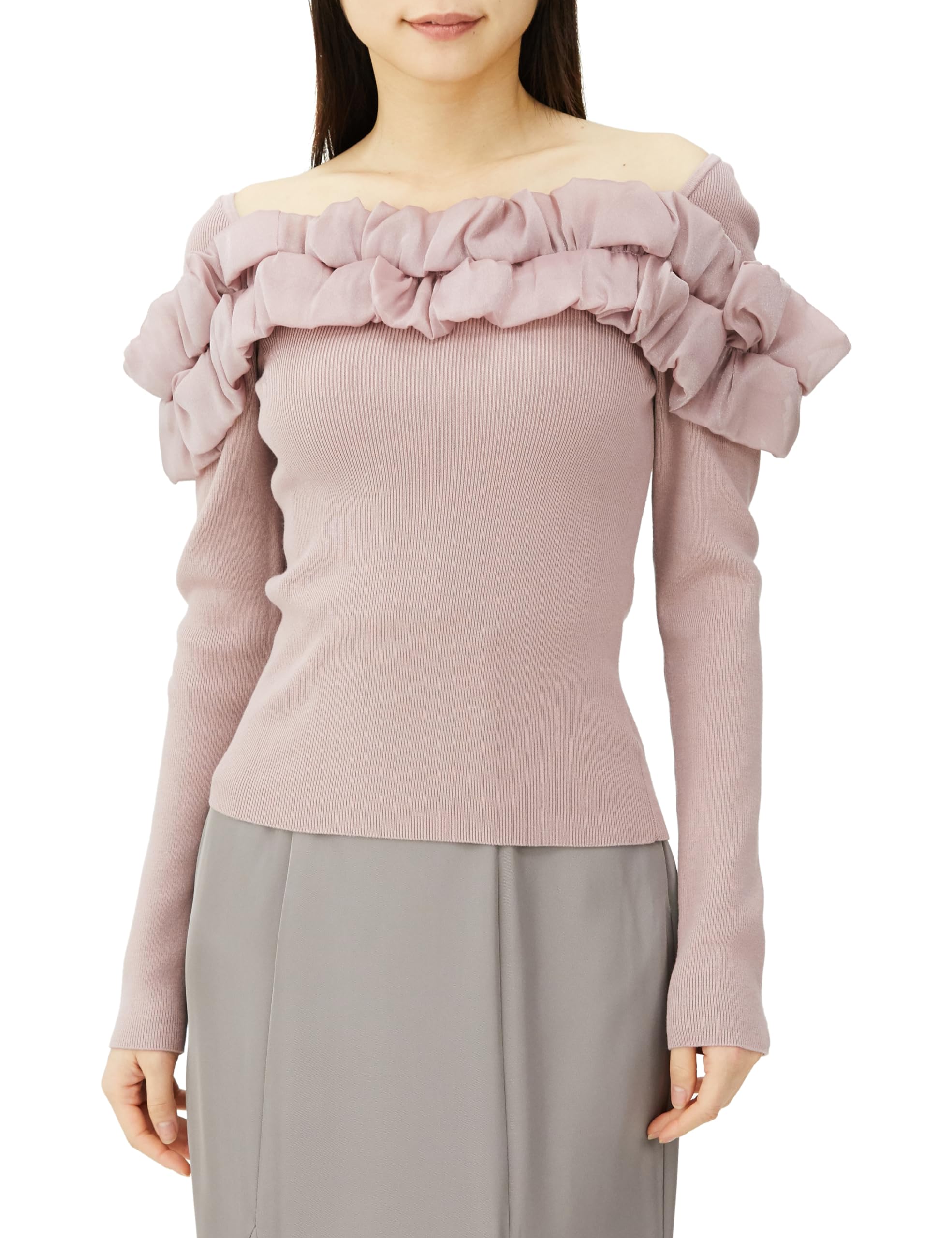 

Топ трикотажный с оборками Snidel SWNT241158 Женский (розовый) розовый