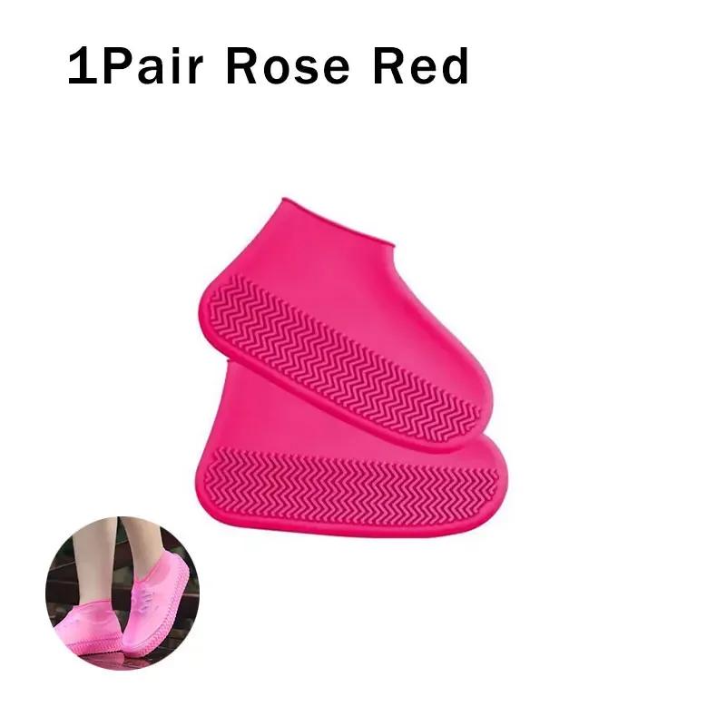 1Pair Reusable Waterproof Rain Shoes Covers Silicone Outdoor Rain Boots Overshoes Walking Shoes Accessories Reusable Shoes Cover