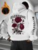 Herren Herbst/Winter Brief Rosenmuster Kapuzen-Fleece-Pullover, Multifunktionaler Sport-Freizeit Lockerer Kapuzenpullover