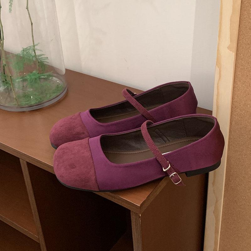 Fashion Female Shallow Footwear Round Toe Women Ballet Flats Shoes Casual Soft Fashion Buckle Strap Ladies Mary Janes Flats Shoes