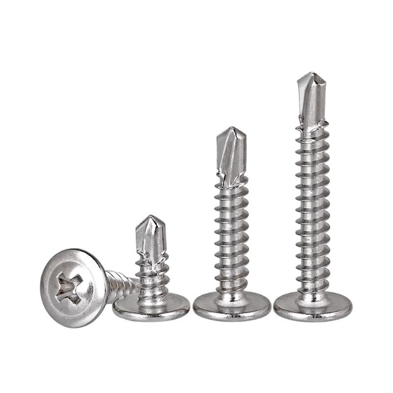 Oțel Inoxidabil 410 Cruce cu Șurub cu Coadă de Burghiu cu Cap Pan cu Coadă de Rândunică Medie Set 250 Buc. Cutie Șuruburi cu Coadă de Burghiu