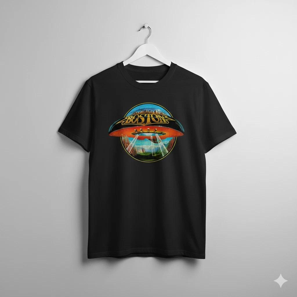 Unisex Adult Casual Music Boston Band Spaceship Logo Graphic T-Shir... L