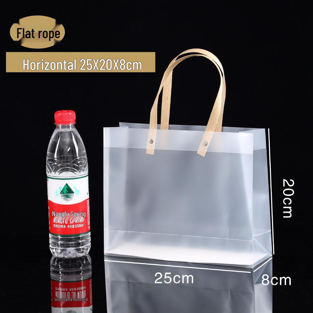 In Stock PVC Transparent Tote Bag, Frosted PP Plastic Gift/Souvenir Packaging, Wedding Candy Bag