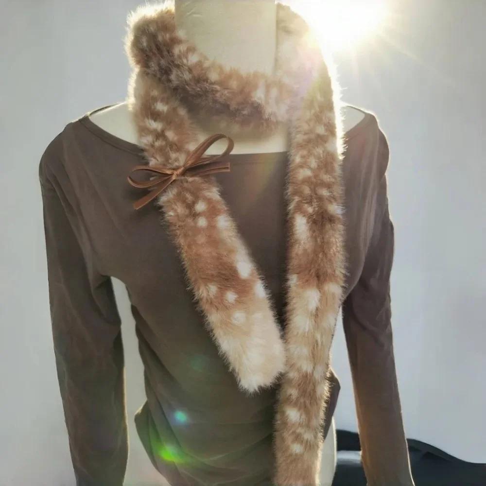 Creative Cute Elk Warm Scarf Cold Proof Thickned Hair Band Cosplay Decoration Accessories Earmuffs Autumn Winter