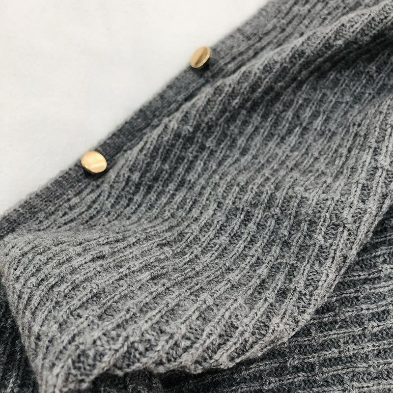 Neuer Frühling Damen Strickschal Schals Gestrickter Pashmina mit Knopf Weste Uni Kaschmir Schal Wickel Bufandas Mujer Ponchos Umhang