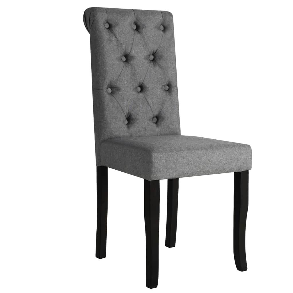 Dining Room Chairs 4 Pcs Dark Grey Fabric