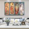 Alphonse Mucha Times of Day Vintage Posters and Prints Art Nouveau Woman Canvas Paintings Wall Art Pictures Home Decor Cuadros
