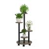 Shixun 5-Tier Steel Wood Flower & Storage Rack with Wheels