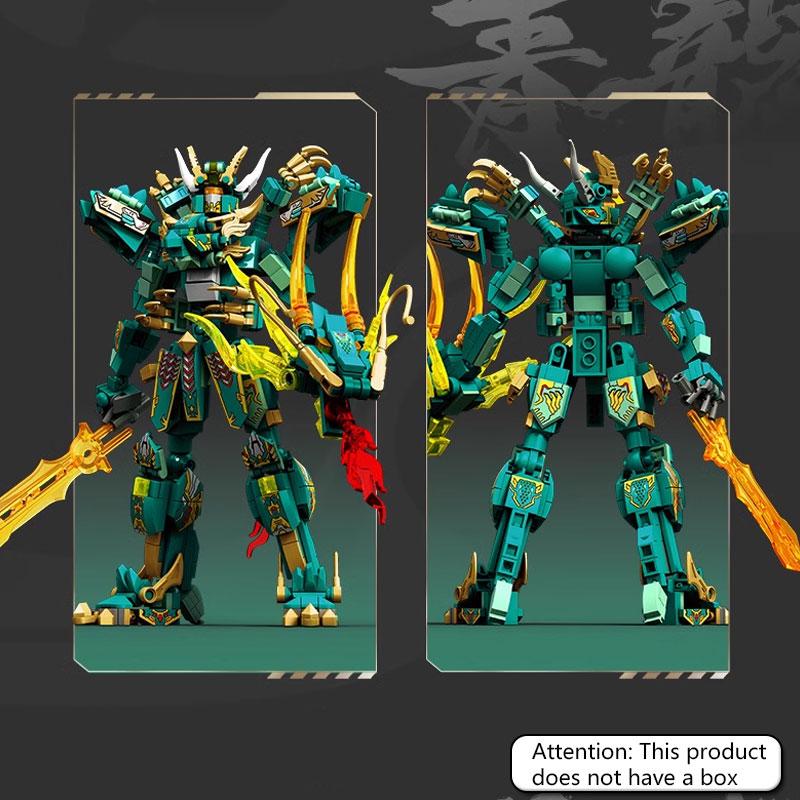 Robotické stavebnice Qinglong a Baihu, cool transformující se mecha hračky, návod na skládání puzzle DIY, narozeninové dárky pro kluky