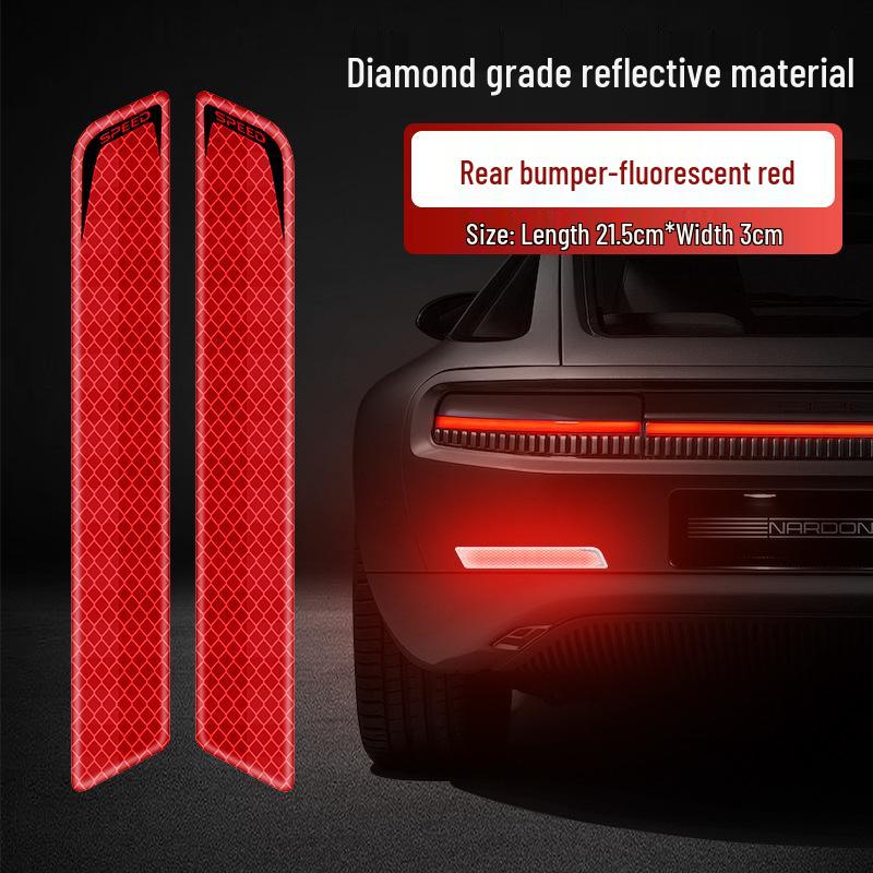Luminous Reflective Car Wheel Arch & Bumper Stickers: Night Safety & Anti-Scratch Protection