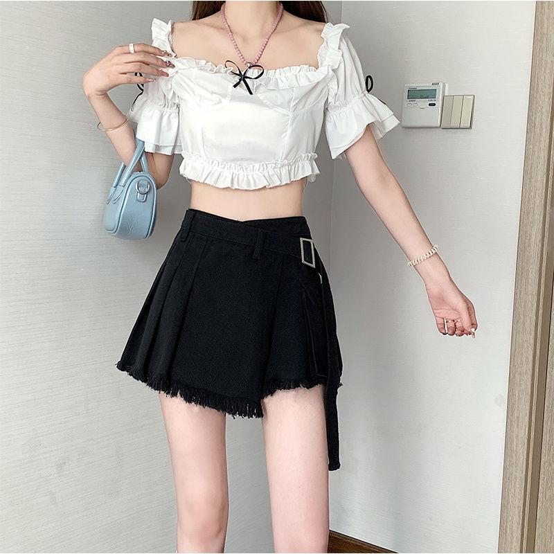 Women's New High-waisted Slim Straight Wide-leg Irregular A-line Skirt