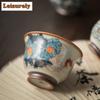 2pc/lot Ru Kiln Teacup Antique Tea Bowl Jug Tea-tasting Fragrance Cup Jianzhan Master Cups Chinese Tea Household Cafes Gift 65ml