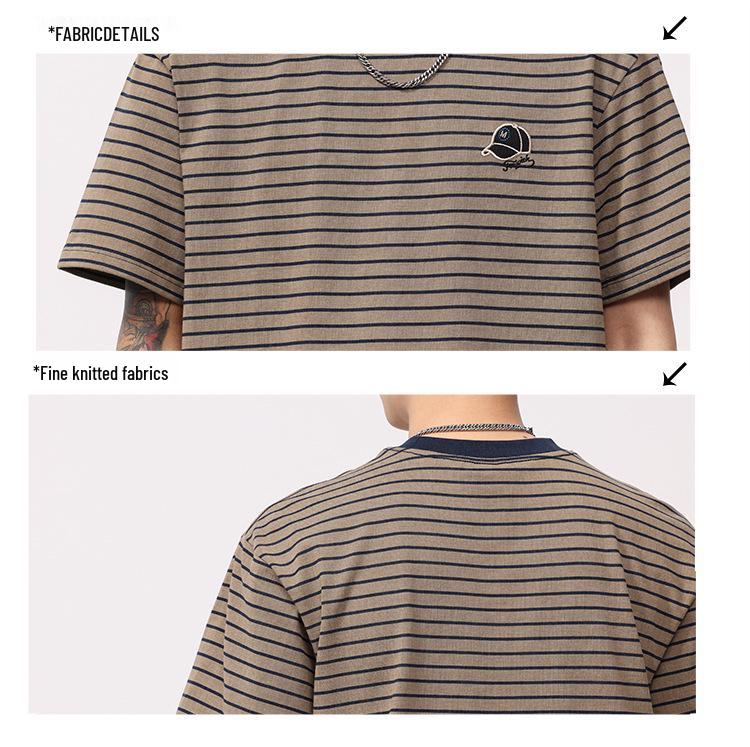 Men's Retro Striped Short Sleeve T-Shirt - 2025 Summer Collection