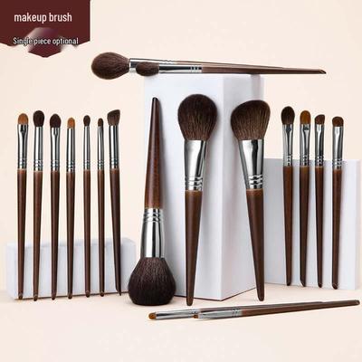 Soft Bristle Professional Makeup Brush Set: Blush, Eyeshadow, Powder & Single Piece Brush.