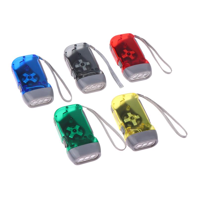 Led Hand Pressing Dynamo Crank Power Wind Up Flashlight Mini Self Generating Torch Camping Lamp Outdoor Home Supplies