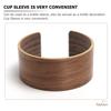 Premium Natural Walnut Wood Cup Sleeve Coffee Mug Protector Insulated Drink Cover Portable Beverage Holder Office Kitchen Bar