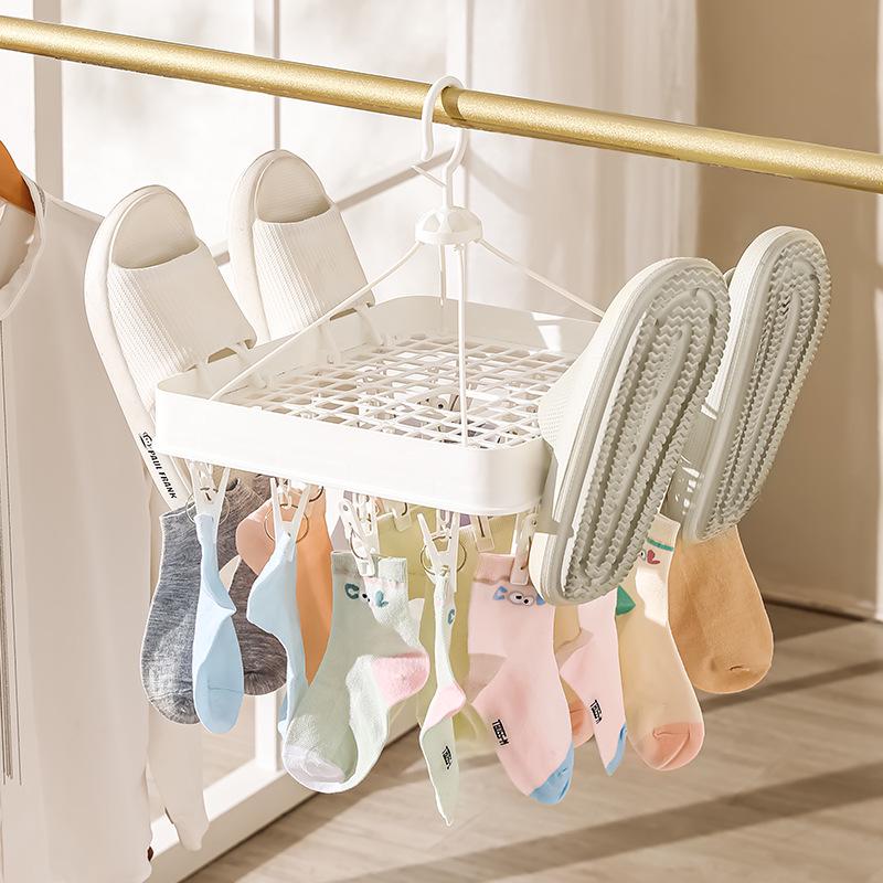 Socks and Underwear Multi-Clip Drying Rack for Dorms and Homes