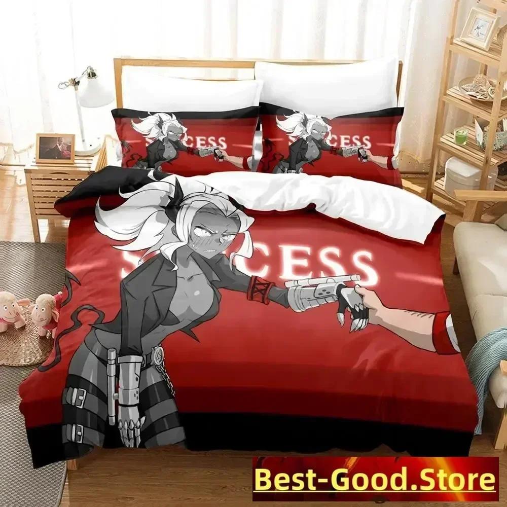 Helltaker Bettwäsche-Set Bettbezug Laken Bedrucktes Bett-Set Kissenbezug Bett Voll Queen King Size Bettdecke Schlafzimmer