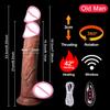 Vibrátor pro ženy Big Realistic Thrusting Dildo Přísavka na dálkový ovladač Real Penis Dildo Teleskopické rotační vyhřívané sexuální hračky
