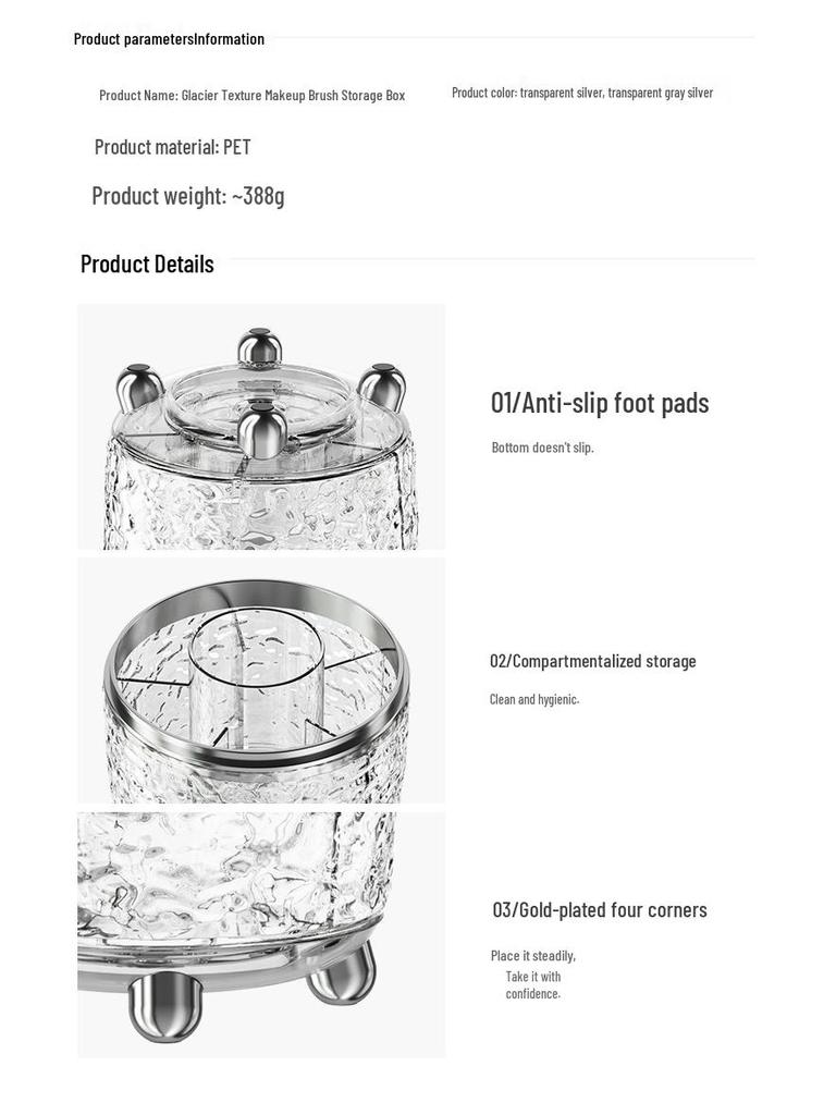 Luxuriöse drehbare staubdichte Aufbewahrungsbox für Make-up-Pinsel