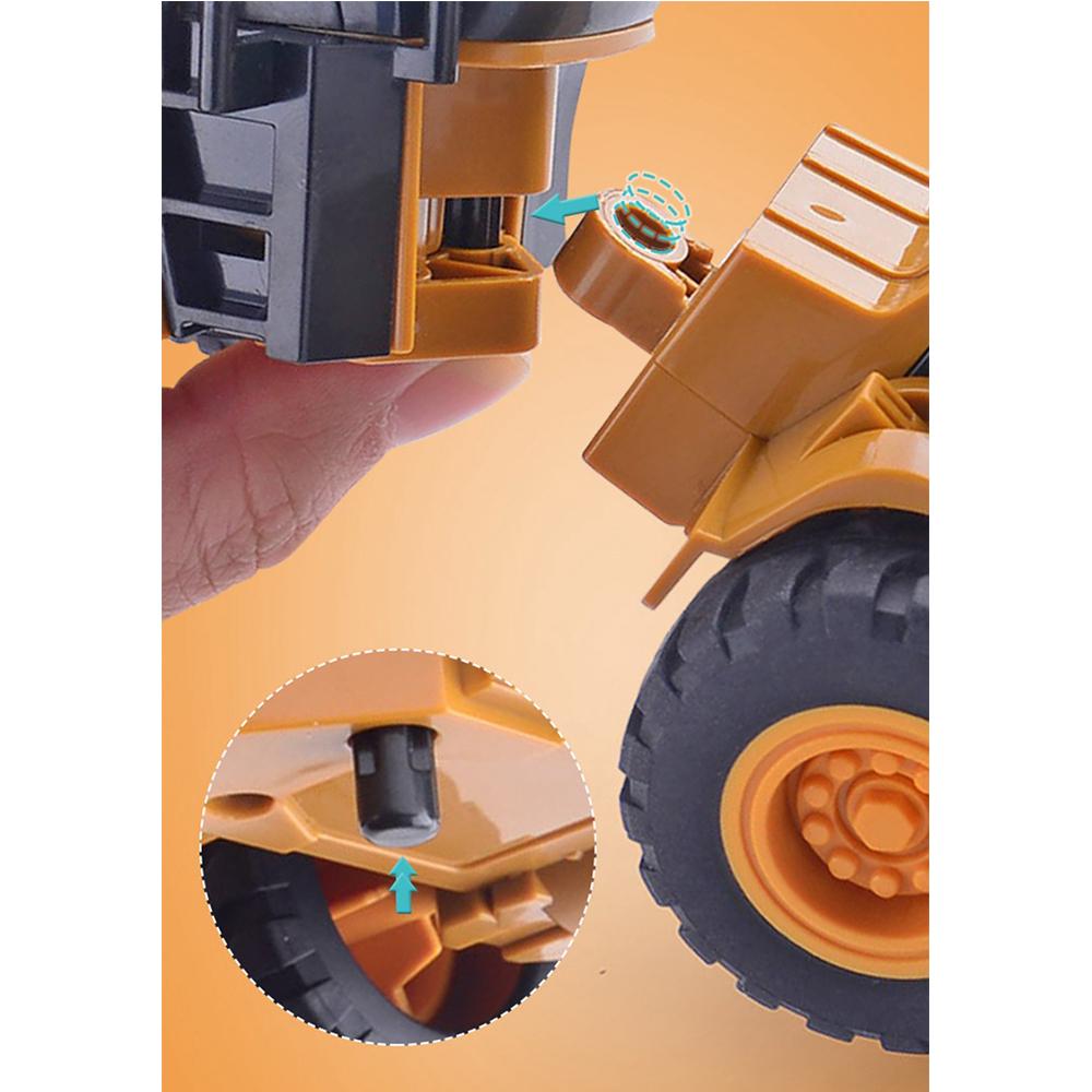 Bulldozer-Spielzeug im Maßstab 1/50, Bau-LKW-Radlader, Bulldozer-Spielzeug mit simulierten Lichtern, Bulldozer-Modell-Konstruktionsspielzeug für Jungen im Alter von 3–5 Jahren