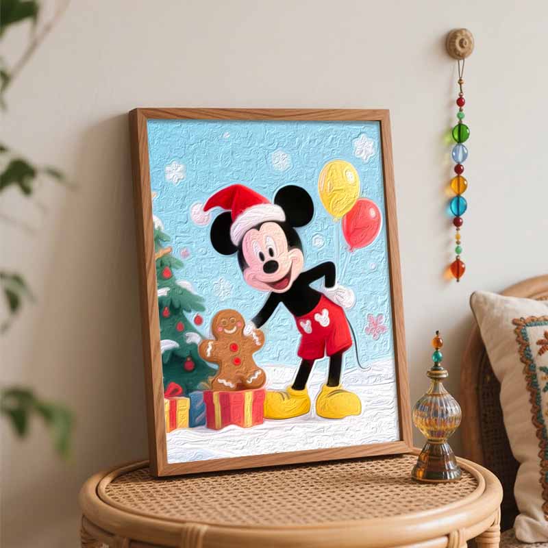Disney Christmas Mickey Digital Oil Painting Art Kit Handmade Diy Home Decorations