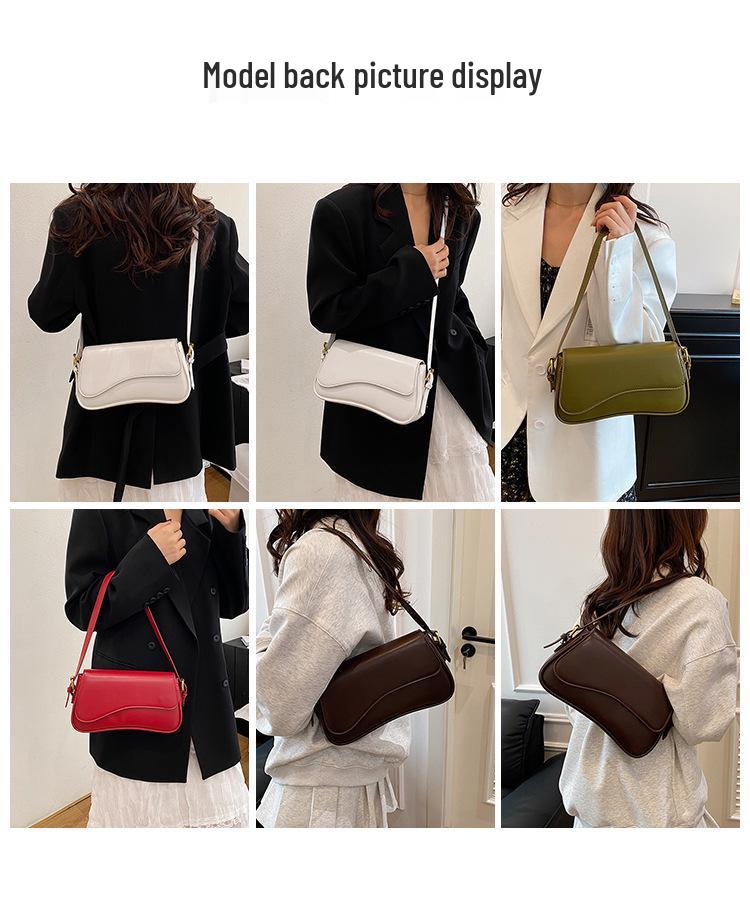 Women's Trendy 2025 Crossbody Bag - Solid Color, Wide Strap, Underarm and Shoulder Bag.