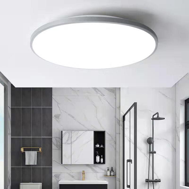 LED Ceiling Light: Simple Round Design for Bedroom, Balcony, Kitchen, Bathroom, with Moisture-Resistant Track Spotlight.