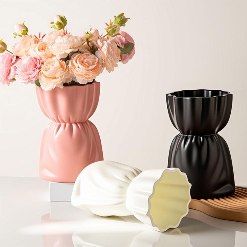 Modern Plastic Vases Decorative Bouquet Shape Flower Arrangement Container For Various Interior Styling Themes Decors