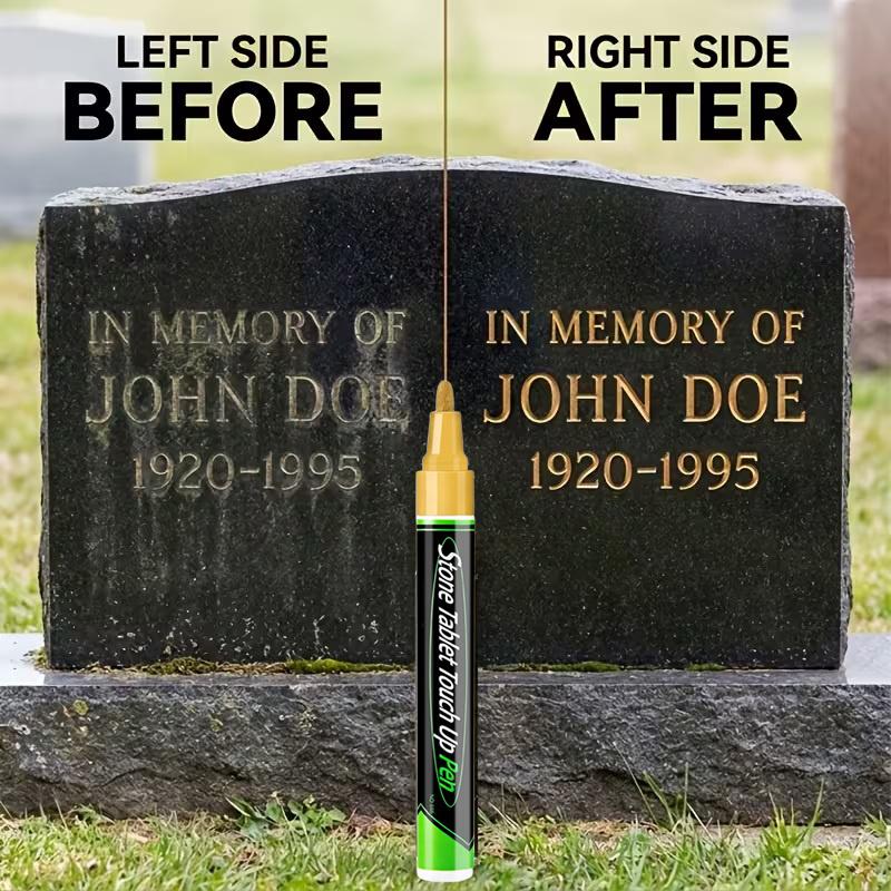 Quick-Drying Marker For Tombstones, Restores Faded Text On Tombstones, Weatherproof, Used For Cemetery Maintenance