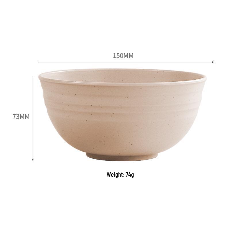 TK Exclusive Wheat Straw Bowl: 15cm Macaron Color, Vertical Stripe Design, Customizable with Logo