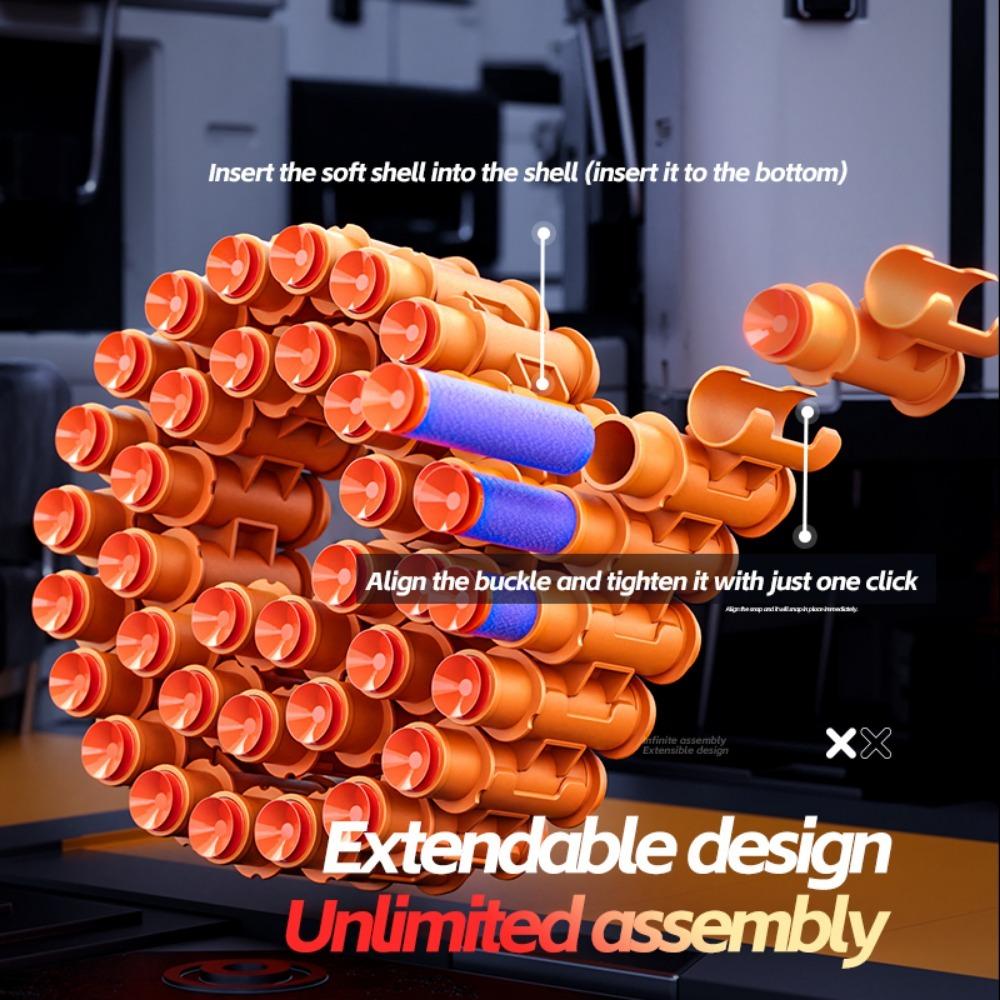 Golden Gatling Electric Chain Soft Bullet Gun Diy Self-Assembly Tactical Gatling Gun Toy Children'S Christmas Gift