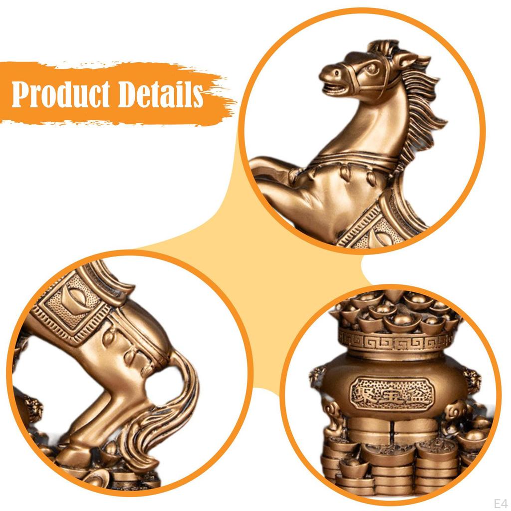 Pferd Figur Tier Statue Kunsthandwerk Harz Feng Shui Skulptur für Büro Einrichtung Schreibtisch