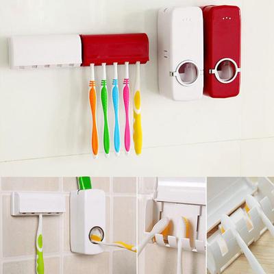Storcătoare automate de pastă de dinți Dispenser de pastă de dinți cu aspirație pe perete de baie Igienă pentru toaletă de acasă Suporturi pentru periuță de dinți din oțel inoxidabil