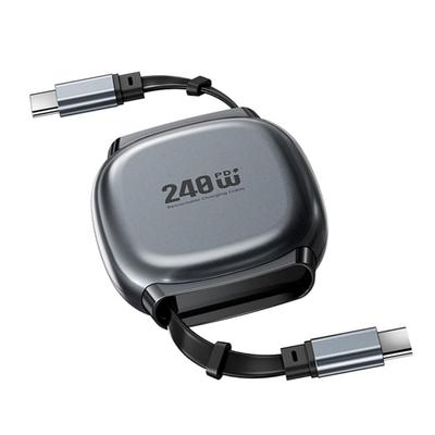 USB C Retractable Charging Cable 4 Fixed Lengths USB 2.0 Type C To C PD 240W Fast Charging 480Mbps Data Transfer Extension Cable