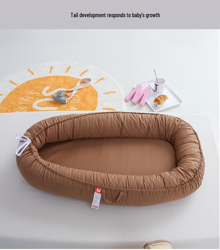 Portable Hemay Solid Color Folding Baby Nest Bed, Removable Bionic Travel Baby Bed