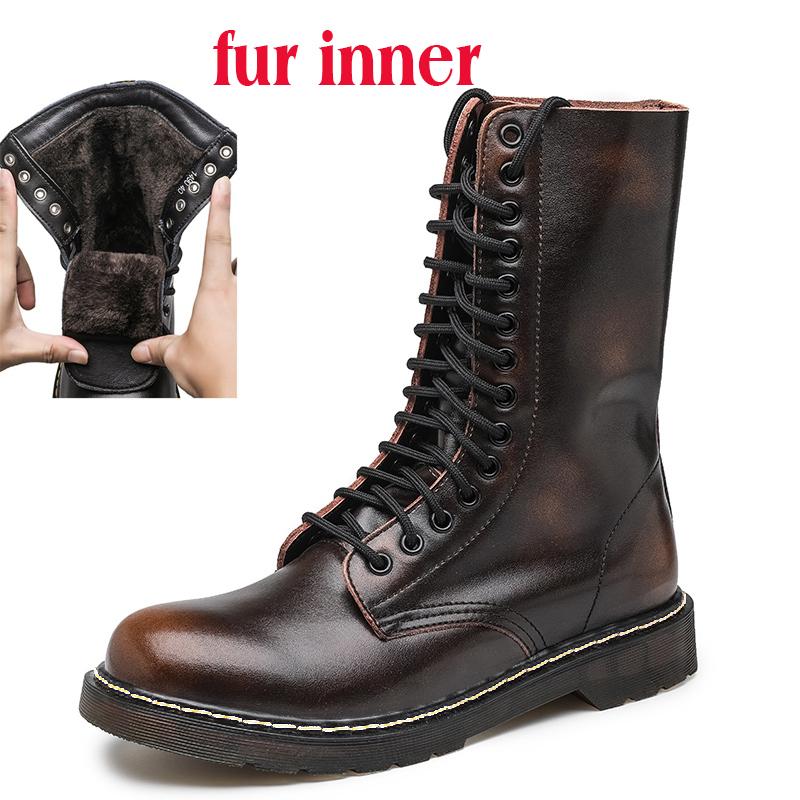 

Мужские сапоги до середины голени Высокие рабочие ботинки для пар Мотоциклетные ботинки для активного отдыха Женские ботинки больших размеров Зимние плюшевые хлопковые ботинки US4.5 (CN35)