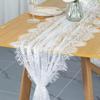 Floral Lace Table Cover Tulle Tablecloth Dining Table Decorations Table Runner  Kitchen Supplies