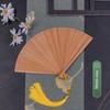 Chinese Style All-Bamboo Classical Fan for Women, Japanese-Style Ancient Classical Black Folding Fan, Bamboo Fan for Hanfu Dance, Portable and Easy